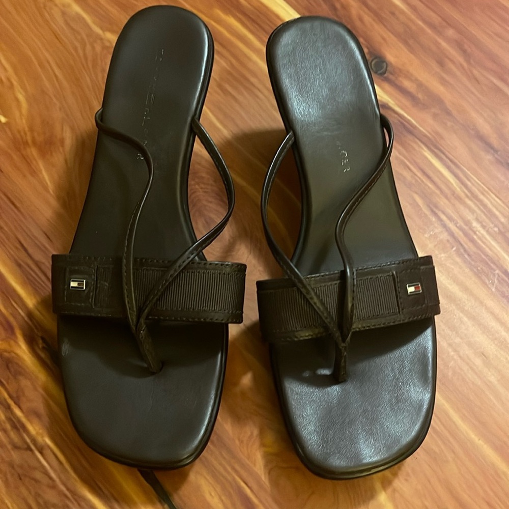 Tommy Hilfiger wedged heel dark brown